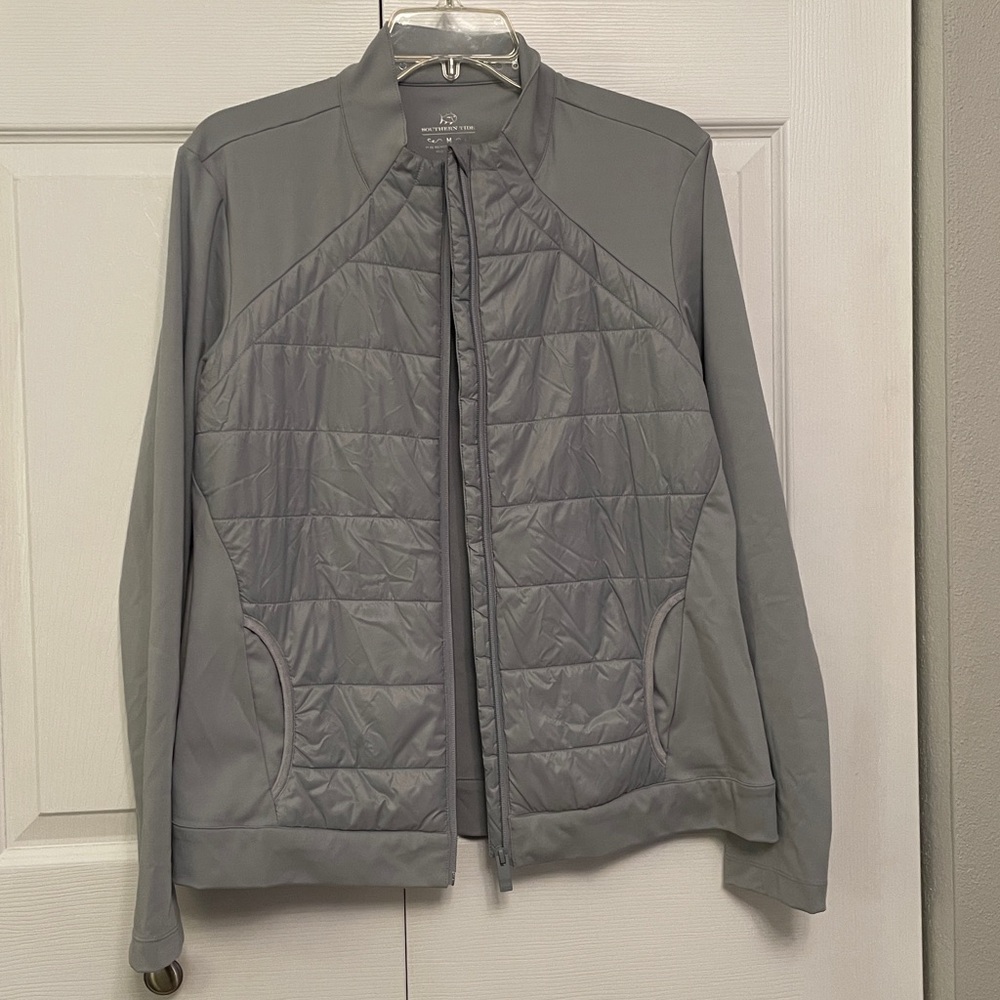 Like New Southern Tide JOSETTE Full Zip Jacket Light Gray Pockets Medium - Picture 14 of 14